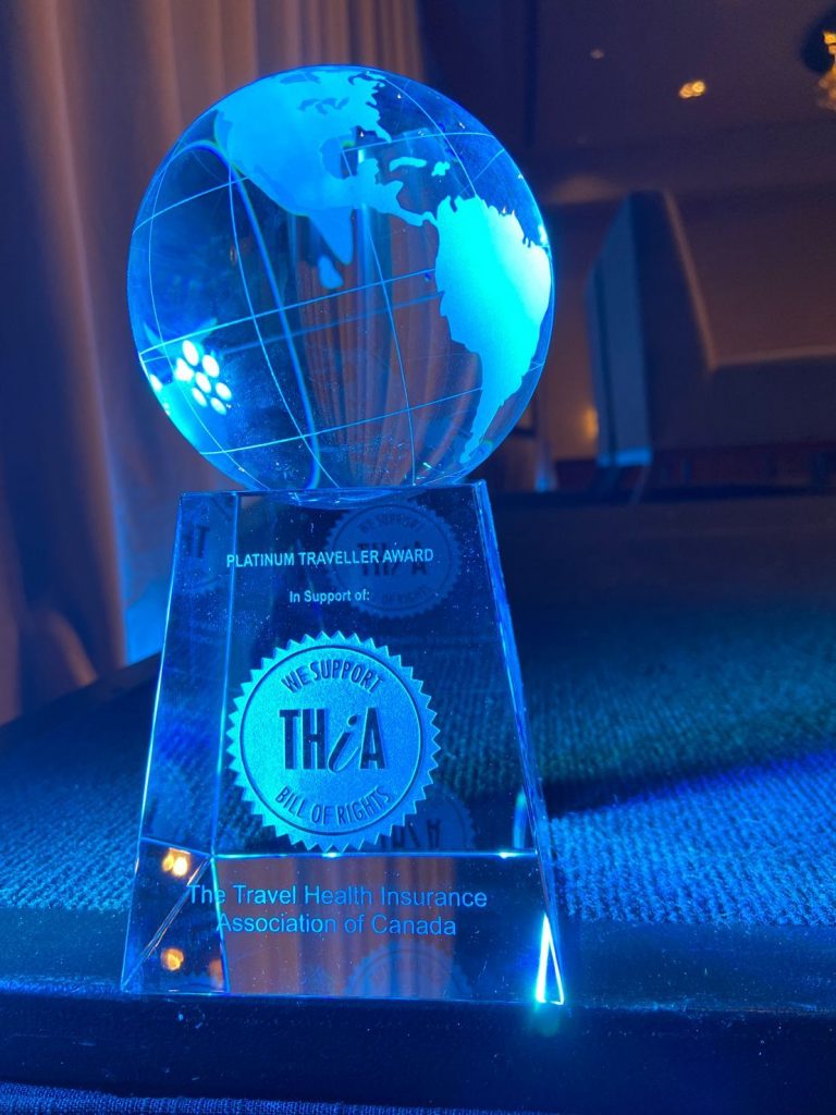 THiA Platinum Traveller Award Trophy